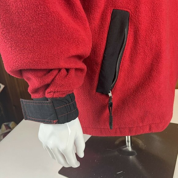 VTG Paco Sport Fleece 1/2 Zip Hoodie Tek Wear 2XL Hip Hop 90s Bootleg Polo Red - Picture 7 of 10